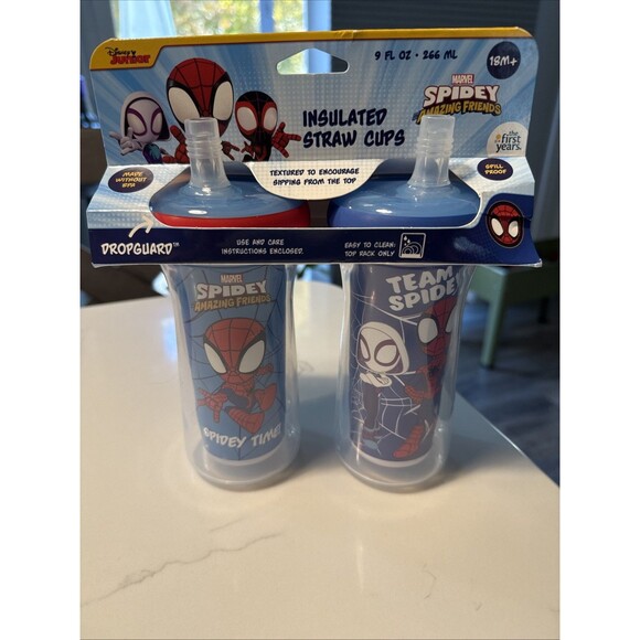 The First Years Spidey and His Amazing Friends Insulated Straw Cups Toddler Cup - Picture 1 of 8